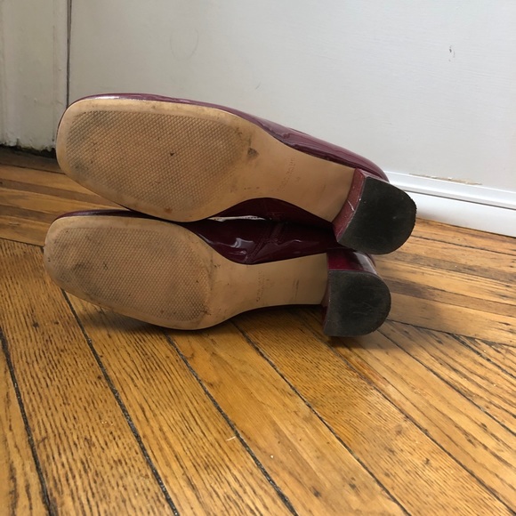 SOLD Zara Burgundy Red Patent Boots - Picture 5 of 7